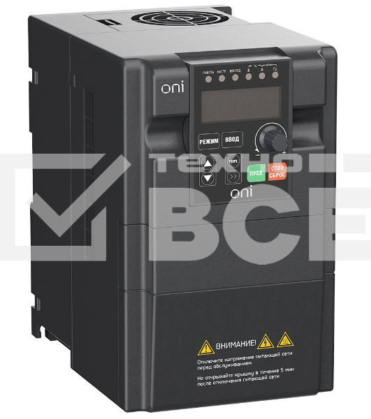 Преобразователь частоты A150 380В 3ф 3.7кВт 10А встроенный торм. модуль ONI A150-33-37NT
