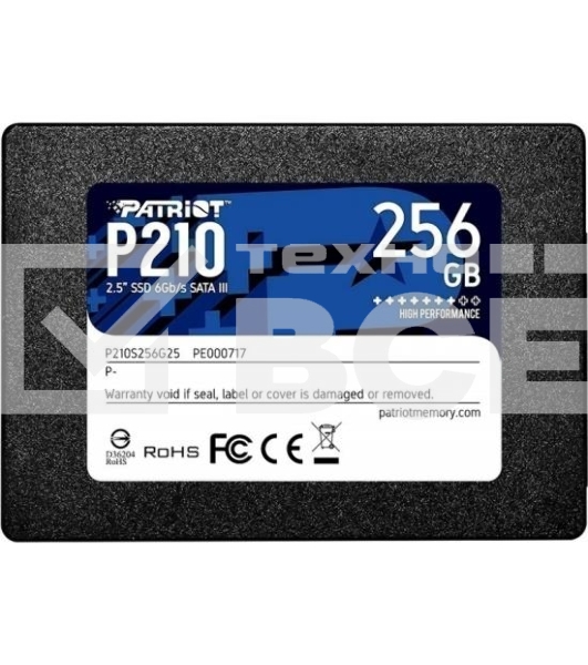Накопитель SSD Patriot P210, 256GB, SATA III, 2.5