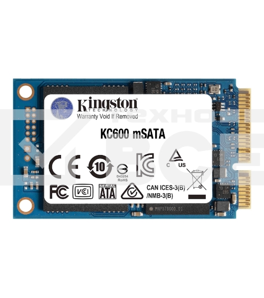 Накопитель SSD Kingston KC600, 512GB, mSATA, R/W 550/520