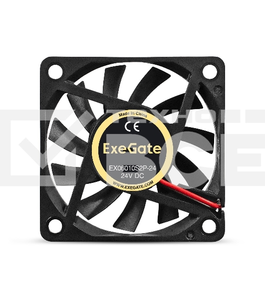 Вентилятор для корпуса ExeGate EX06010S2P-24 черный, 60 мм, 3000 об/мин, 24.1 дБ, 2 pin