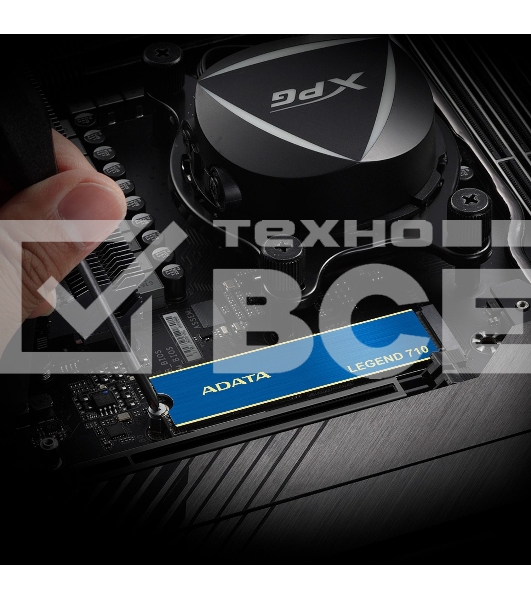 Накопитель SSD ADATA LEGEND 710, 512Gb, PCIe 3.0 x4, M.2 2280, NVMe, R/W 2400/1600, с радиатором