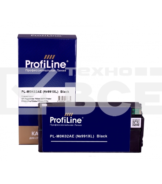 Струйный картридж PL-M0K02AE (№991XL) для принтеров HP PageWide 755dn/MFP774dn/779dn/Pro750dw/772dn/777z с чернилами Black ProfiLine