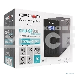 Источник бесперебойного питания CROWN 800VA/450W, металл, 1x12V/9AH, розетки 3*EURO+1*IEC bybass, трансформатор AVR 145-280V, LCD дисплей, съёмный кабель 1.2м, фильтр телефонной и ethernet линии RJ11/45, защита батареи, от перегрузки, от КЗ, фото6