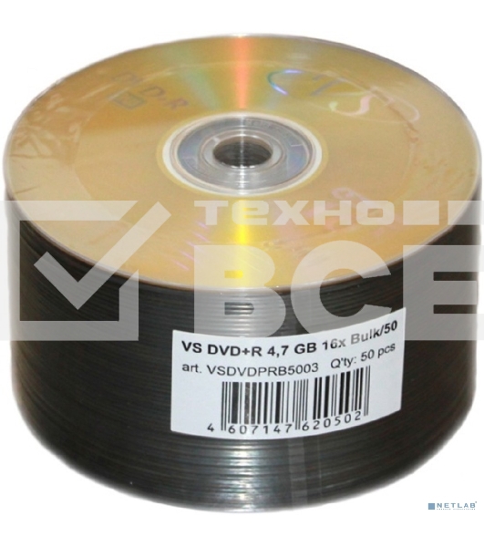 Диск DVD+R VS (PERFEO) 4.7 Gb, 16x, Bulk (50), (50/600)