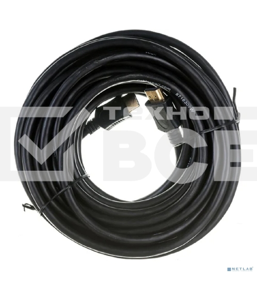 Кабель HDMI Cablexpert CC-HDMI4L-10M, 10м, v2.0, 19M/19M, серия Light, черный, позол.разъемы, экран, пакет