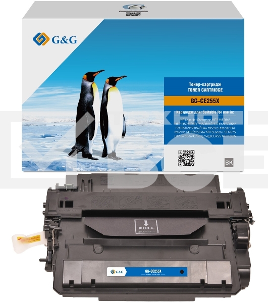 Картридж лазерный G&G GG-CE255X черный (12500стр.) для HP LJ Enterprise MFP M525c/P3015n/LJ Pro M521dn MFP