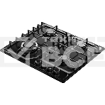 Варочная поверхность Kuppersberg FS 66 B, газ, High-Tech, 58 см, автоматический электроподжиг, газ-контроль, форсунки под сжиженый газ, SABAF конфорки, чугунные решетки, цвет черный, цвет фурнитуры черный, фото5