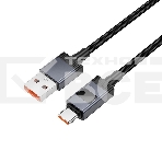 Кабель USB2.0 Hoco AM/Type-C, 5А, с дисплеем, X118, 1м, черный, коробка, фото3