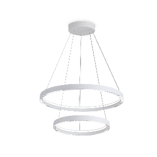 Подвесной светодиодный светильник Ambrella light FL5862/2 WH белый 45W 3000K/4200K/6400K D600/400*830 (без ПДУ)
