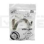 Кабель Cablexpert USB 2.0 Pro, AM/BM, 2м, экран, 2 феррит.кольца, прозрачный (CCF-USB2-AMBM-TR-2M), фото4