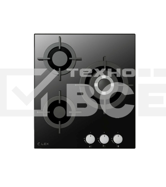 Панель варочная LEX GVG 430 BL  3 конфорки газ-контроль электроподжиг