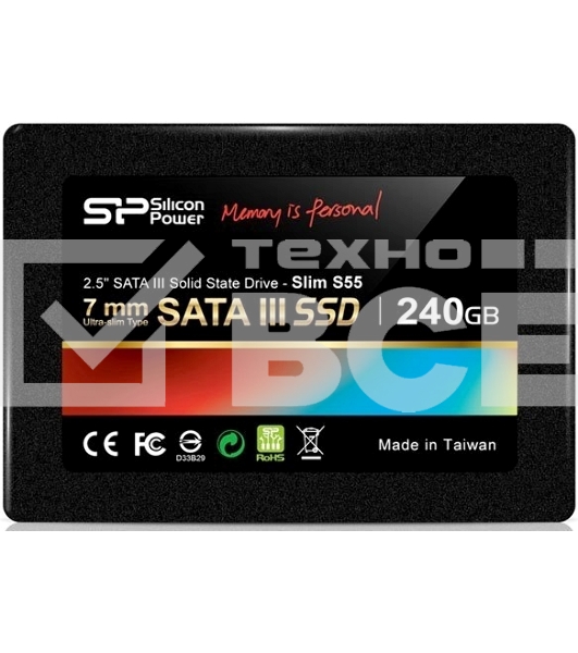 Накопитель SSD SiliconPower Slim S55, 240Gb, SATA, 2.5