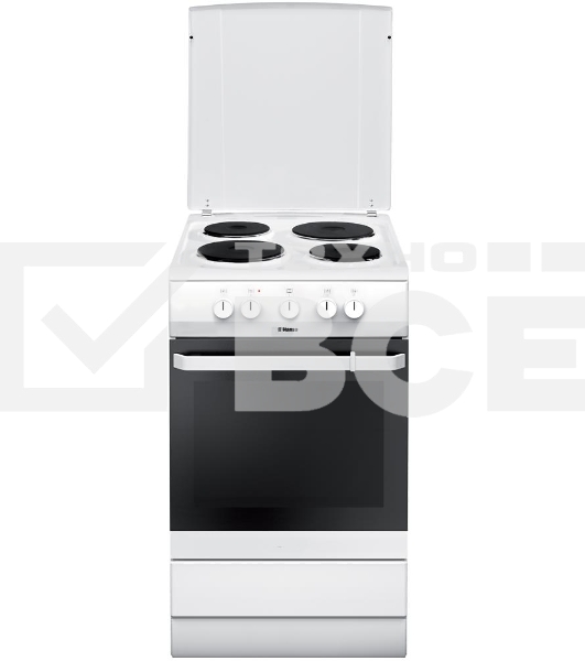 Плита электрическая Hansa FCEW53000 белый, конфорок 4 шт, духовка 68 л, 50 см x 85 см x 60 см