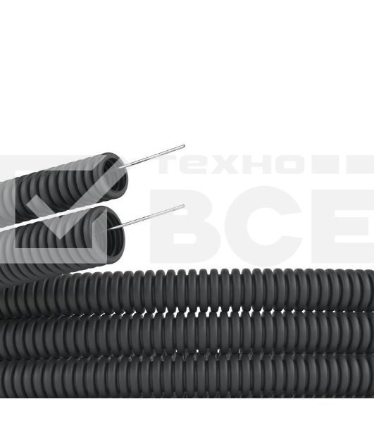 Труба гофрированная ПНД d20мм с протяж. черный (уп.100м) ДКС 71720