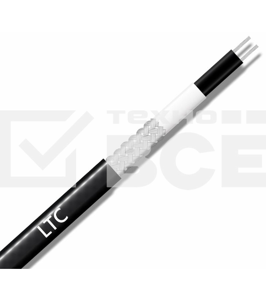 Кабель нагрев. саморег. 16Вт/м с экраном 220В (термопласт) EXTHERM LTC16-2CR