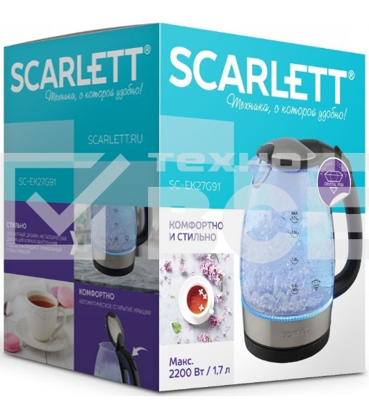 Чайник электрический Scarlett SC-EK27G91 черный