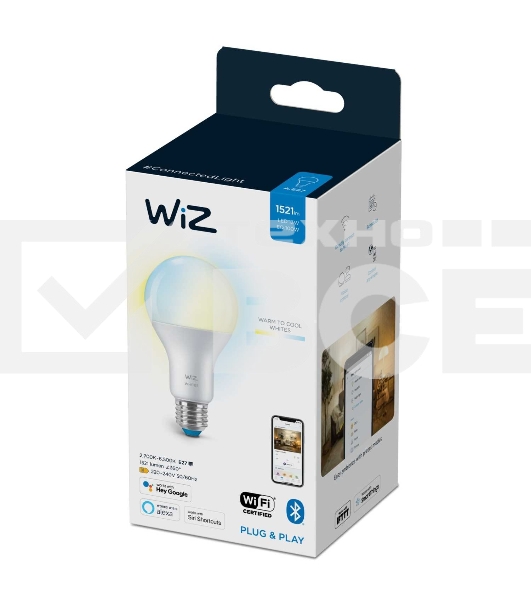 Лампа светодиодная WiZ Wi-Fi BLE100WA67E27927-65TW1PF/6