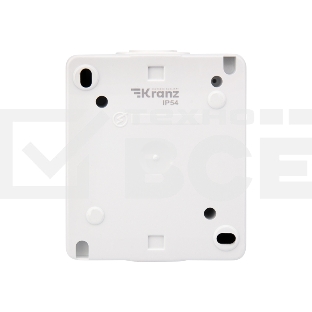 Розетка одноместная INDUSTRIAL IP54 с заземлением, о/у, белая KRANZ