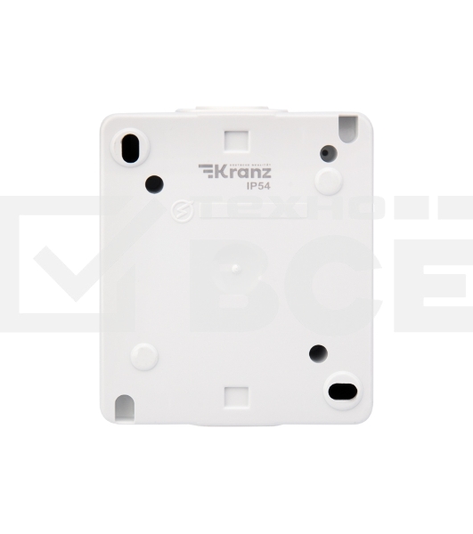 Розетка одноместная INDUSTRIAL IP54 с заземлением, о/у, белая KRANZ
