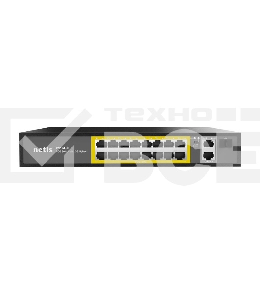 Коммутатор NETIS 16PORT 10/100M 16POE+2XGE+SFP P116GH