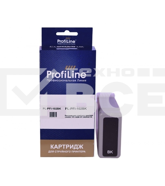 Струйный картридж PL-PFI-102BK для принтеров Canon IPF510/IPF605/IPF610/IPF650/IPF655/IPF710/IPF750/IPF755/IPF760/IPF765 с чернилами Black ProfiLine