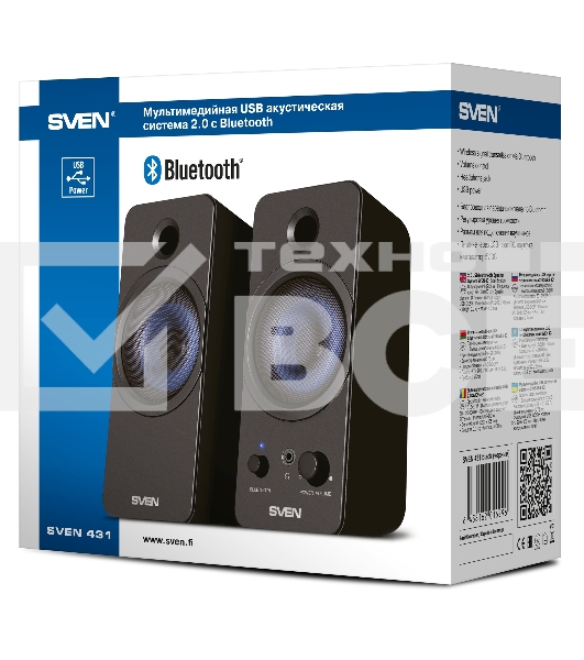 Колонки SVEN АС SVEN 431, черный (6 Вт, питание USB, Bluetooth)
