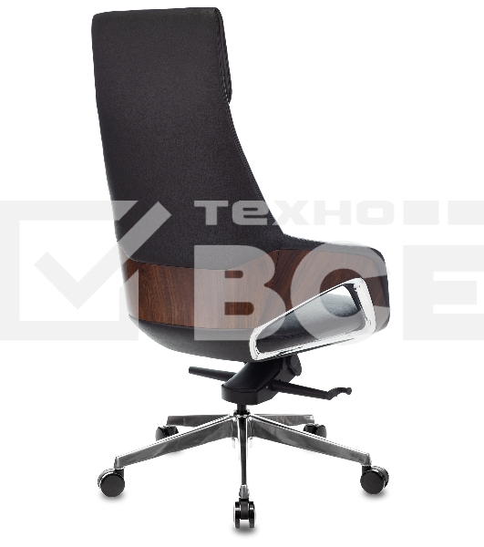 Кресло руководителя Бюрократ _DAO-2 черный кожа с подголов. крестовина алюминий