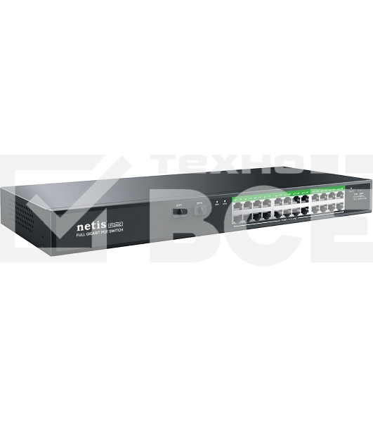 Коммутатор NETIS 24PORT 10/1000M POE 2 SFP COMBO P124GC