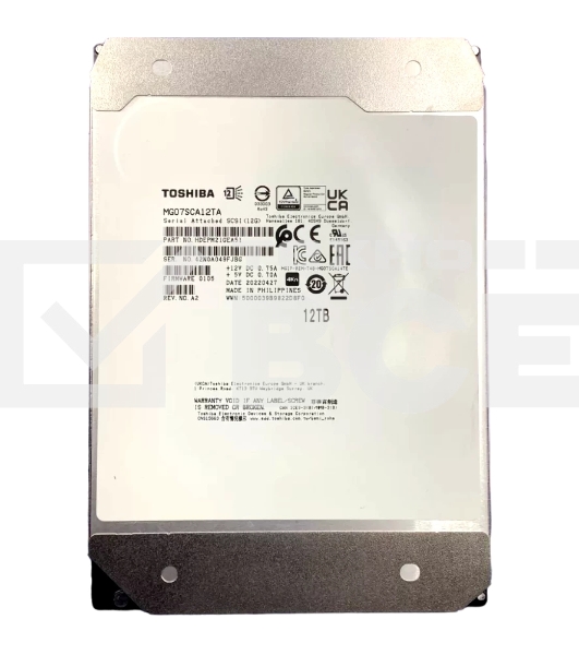 Жесткий диск Toshiba SAS 3.0 12TB MG07SCA12TA Server Enterprise Capacity 4KN (7200rpm) 256Mb 3.5