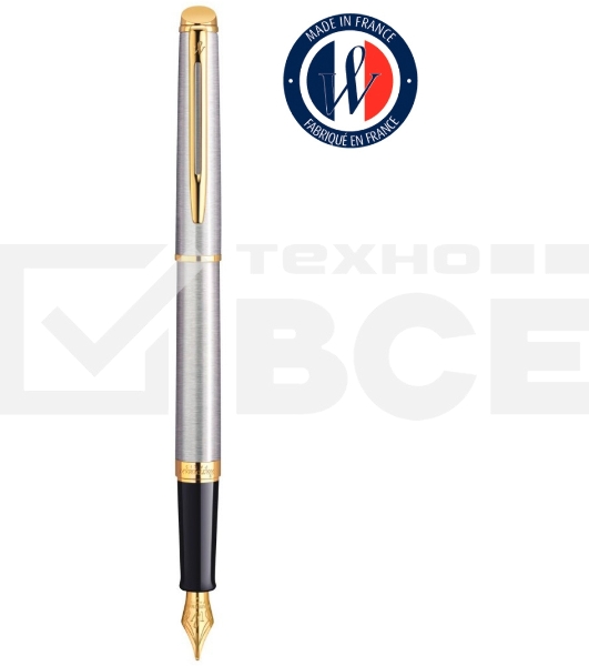 Ручка перьевая Waterman Hemisphere (CWS0920310) Steel GT F сталь нержавеющая/позолота подар.кор.