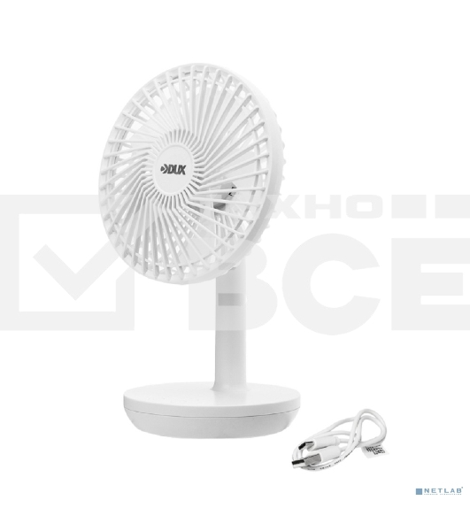 Вентилятор настольный DUX 60-0214 USB, белый, 6 Вт