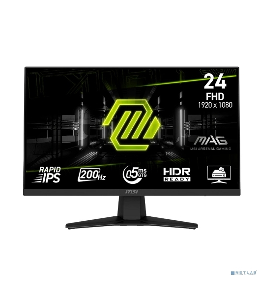 Монитор 23.8' MSI MAG 244F IPS 1920x1080, 200 Гц, 0.5 мс, 16:9, 300 кд/м², HDMI 2.0b, DP, USB-C, 3.5 мм, FreeSync, черный