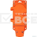 Розетка (колодка) Rexant влагозащищенная с крышкой 2 гнезда COMPACT, с/з, 16А, IP54, каучук, оранжевый, фото3