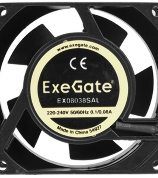 Вентилятор для корпуса ExeGate EX08038SAL черный, 80 мм, 2500 об/мин, 34 дБ