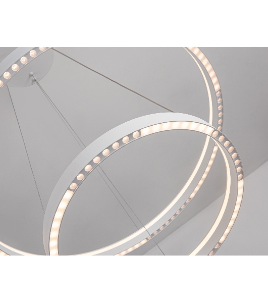 Подвесной светодиодный светильник Ambrella light FL5862/2 WH белый 45W 3000K/4200K/6400K D600/400*830 (без ПДУ)