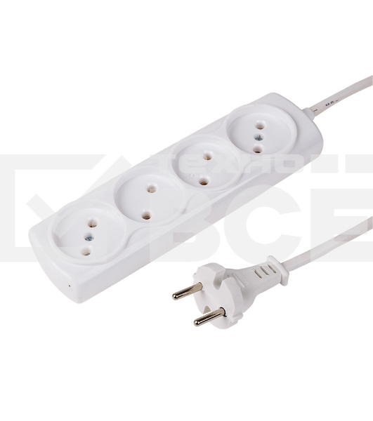 Удлинитель PROconnect OPTIMA 4 гнезда, 7 м, 2х0.75 мм², б/з, белый