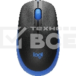 Мышь беспроводная Logitech M190 черный/синий, 1000 dpi, радиоканал, USB, кнопки - 3, фото2