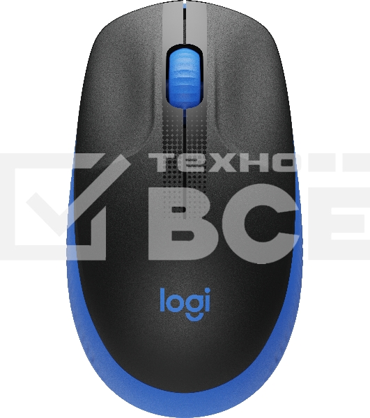 Мышь беспроводная Logitech M190 черный/синий, 1000 dpi, радиоканал, USB, кнопки - 3