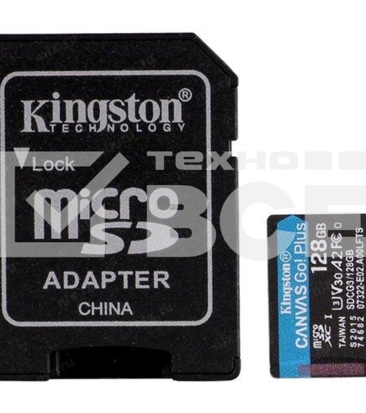 Карта памяти Kingston 128GB microSDXC Canvas Go Plus 170R A2 U3 V30 Card + ADP EAN: 740617301182