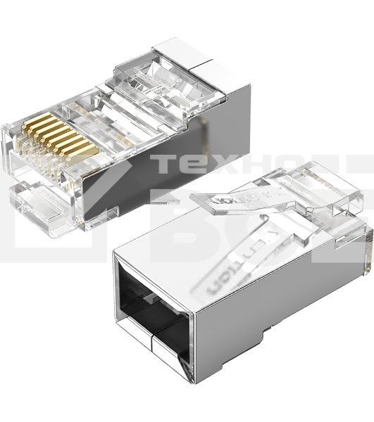 Коннектор Vention RJ45 (8p8c), FTP, cat. 6, под витую пару, экранированный (50шт.)