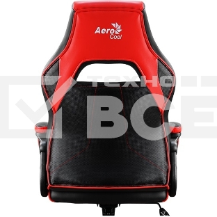 Кресло игровое AEROCOOL AС40C AIR, на колесиках, полиуретан, черный/красный aс40c black red
