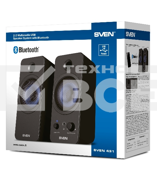 Колонки SVEN АС SVEN 431, черный (6 Вт, питание USB, Bluetooth)