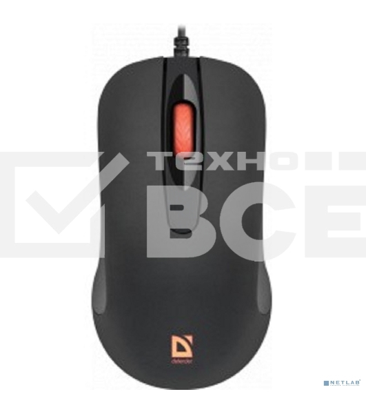 Мышь проводная Defender Ultra Classic MB-280 черный, 1200 dpi, USB, кнопки - 4