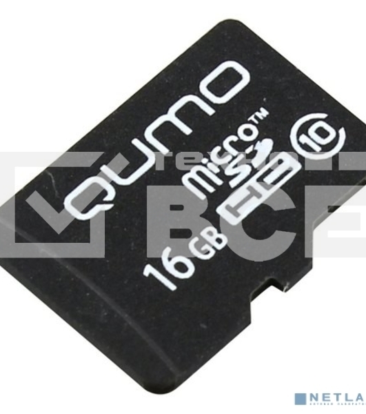 Флеш карта QUMO MicroSDHC 16Gb Сlass 10 без адаптера