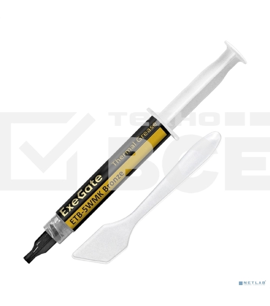 Термопаста ExeGate ETb-5WMK Bronze (4,9 Вт/(м•К), 5г, шприц с лопаткой)
