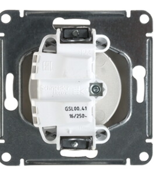 Механизм розетки 1-м СП Glossa 16А IP20 без заземл. алюм. SchE GSL000341