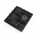 Газовая варочная панель Evelux HEG 425 BG Hi-Tech, 45 см, 3 конфорки, WOK-конфорка, чугунные решетки, газ-контроль, электроподжиг, механическое управление, черный, фото6
