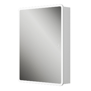Зеркальный шкаф Bau Stil 60х80, LED подсветка, сенсор, плавное закрывание, оборачиваемый