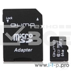 Флэш карта QUMO QM64GMICSDXC10U1 64Gb MicroSDXC Class 10 UHS-I, SD adapter, фото3