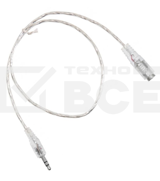 Кабель-удлинитель аудио Buro Jack/Plug 3.5mm (f) 1м. прозрачный